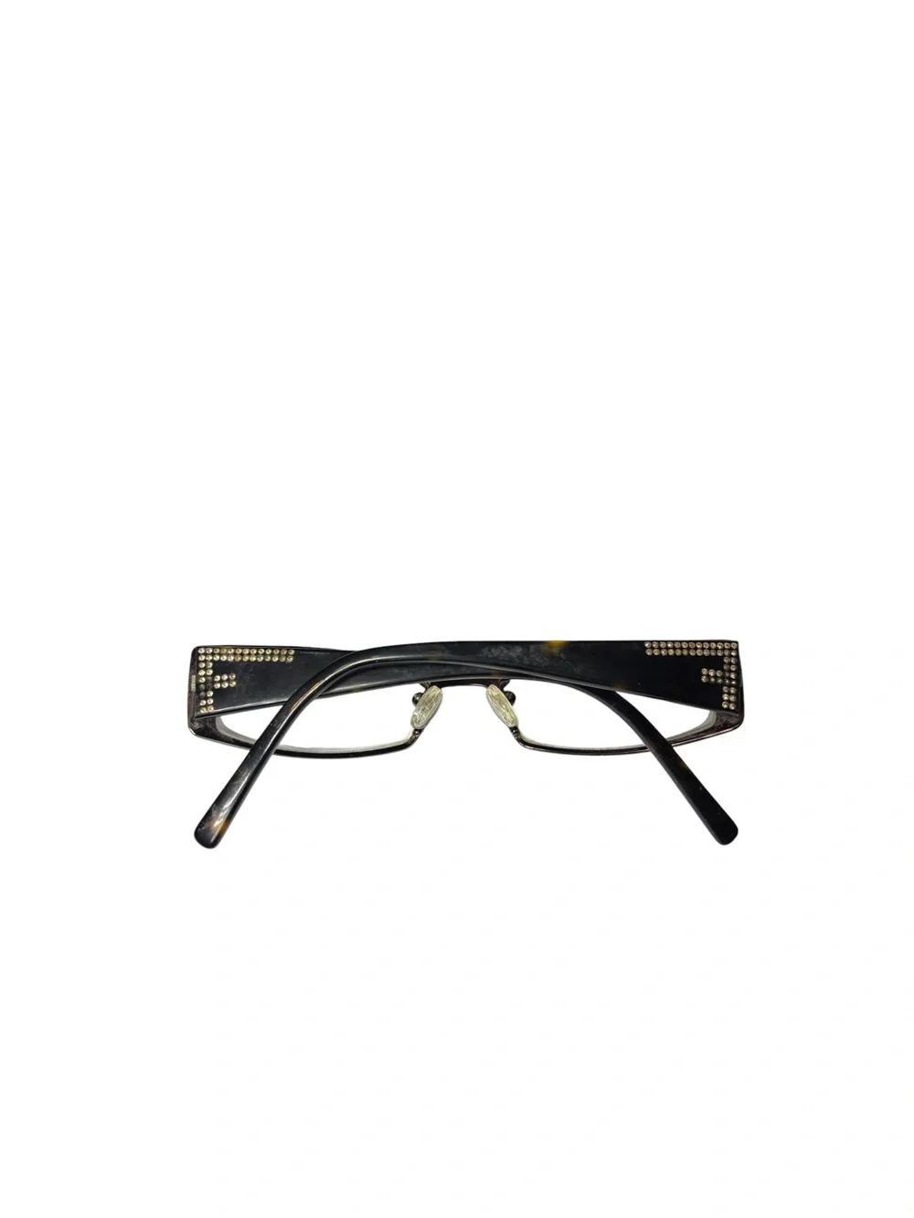 Vintage Y2K Fendi F602R 700 Bronze Rhinestone Eyeglasses Frame Italy 52 16 135